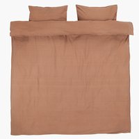 Parure de lit SANNE coton lavé 240x220 brun