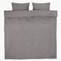 Parure de lit SANNE Coton lavé 200x220 gris