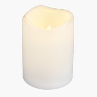 Pillar candle SOREN D8xH13cm white w/LED