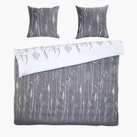 Parure de lit en satin NORDIC 200x220 gris/blanc