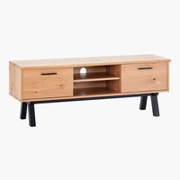 TV bench SANDBY 2 doors natural oak/black