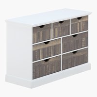 Cómoda ORLANDO 7 gavetas branco/cinzento