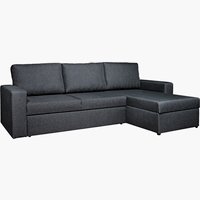 Καναπές-κρεβάτι με σεζλόνγκ VILS σκ.γκρι