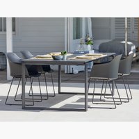 KOPERVIK H215 asztal szürke + 4 SANDVED szék fekete