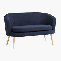 Sofa GISTRUP 2-Sitzer dunkelblauer Stoff