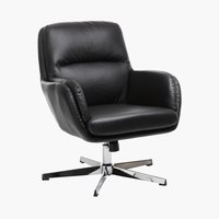 Armchair THISTED black/brushed chrome