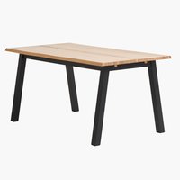 Jedilniška miza SKOVLUNDE 90x160 naravna hrast/črna