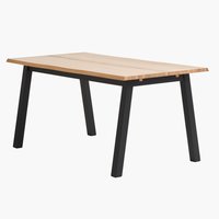 Tafel SKOVLUNDE 90x160 naturel eiken/zwart