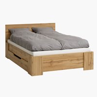 Bed frame HALD EUR 160x200 excl. slats oak