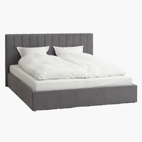 Ліжко HASLEV 180x200см з ємністю т.сірий