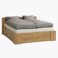 Bed frame LINTRUP DBL 140x200 oak