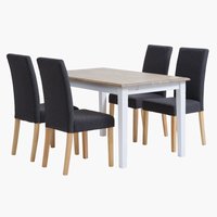 VILSTED L140 Tisch + 4 TUREBY Stühle anthrazit