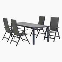 PINDSTRUP L205 tafel + 4 UGLEV stoelen grijs