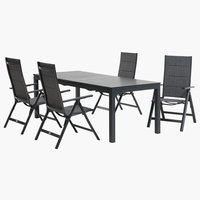 VATTRUP D206/319 stůl černá + 4 MYSEN židle šedá
