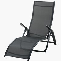 Deck chair LOMMA W63xL130 black