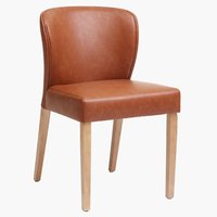 Chaise KULBY cognac/chêne