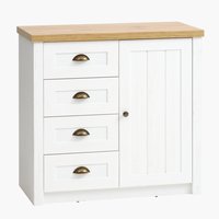4 drawer 1 door chest MARKSKEL white/oak