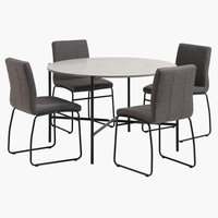 TERSLEV Ø120 Tisch + 4 HAMMEL Stühle grau/schwarz