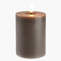 LED candle AMEGREEN D8xH10cm grey