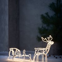 Reindeer w/sledge PAVO w/LED