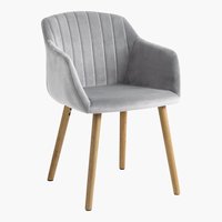 Chaise ADSLEV velours gris/naturel