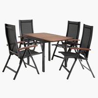 YTTRUP Μ75/126 τραπέζι σκληρό ξύλο + 4 LIMHAMN καρέκλες γκρι
