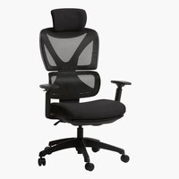 Gaming chair GERLEV w/leg support black