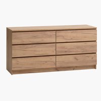 3+3 drawer chest LIMFJORDEN natural oak colour