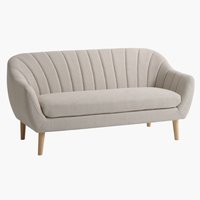 Sofa EGEDAL 2-seater beige fabric/oak colour
