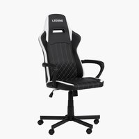 Krzesło gamingowe LERBJERG czarny/biały skóra ekologiczna