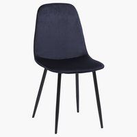 Dining chair BISTRUP velvet dark blue/black