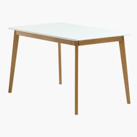 Jedálenský stôl JEGIND 80x130 biela/dubová farba