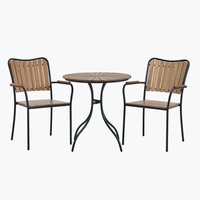 BASTRUP D65 table + 2 BASTRUP chair hardwood/black