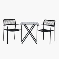 SANDVIKA L70 bord + 2 LABING stol svart