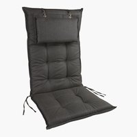 Garden cushion recliner chair BENNEBO black/grey