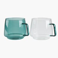 Mug ANDERS glass 40cl D13xH18cm assorted
