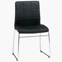 Blagovaonska stolica HAMMEL crna umjetna koža/krom