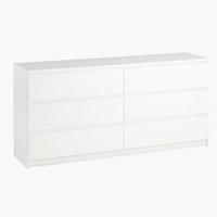 3+3 drawer chest TANGBJERG white