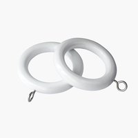 Curtain rings 28mm pack of 6 wood white
