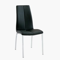 Blagovaonska stolica HAVNDAL crna umjetna koža/krom