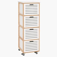 4 drawer chest BROBY bamboo/white