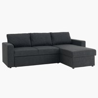 Sofa bed chaise longue MARSLEV grey