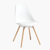 Silla de comedor KASTRUP blanco/roble