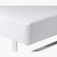 Drap-housse Satin 90x200x35cm blanc