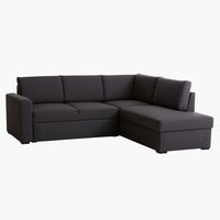 Sofá-cama chaise-longue BEDSTED cinzento