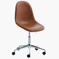 Krzesło biurowe JONSTRUP koniak/chrom