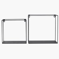 Estante parede GARD 2 tam preto 2ud/conj