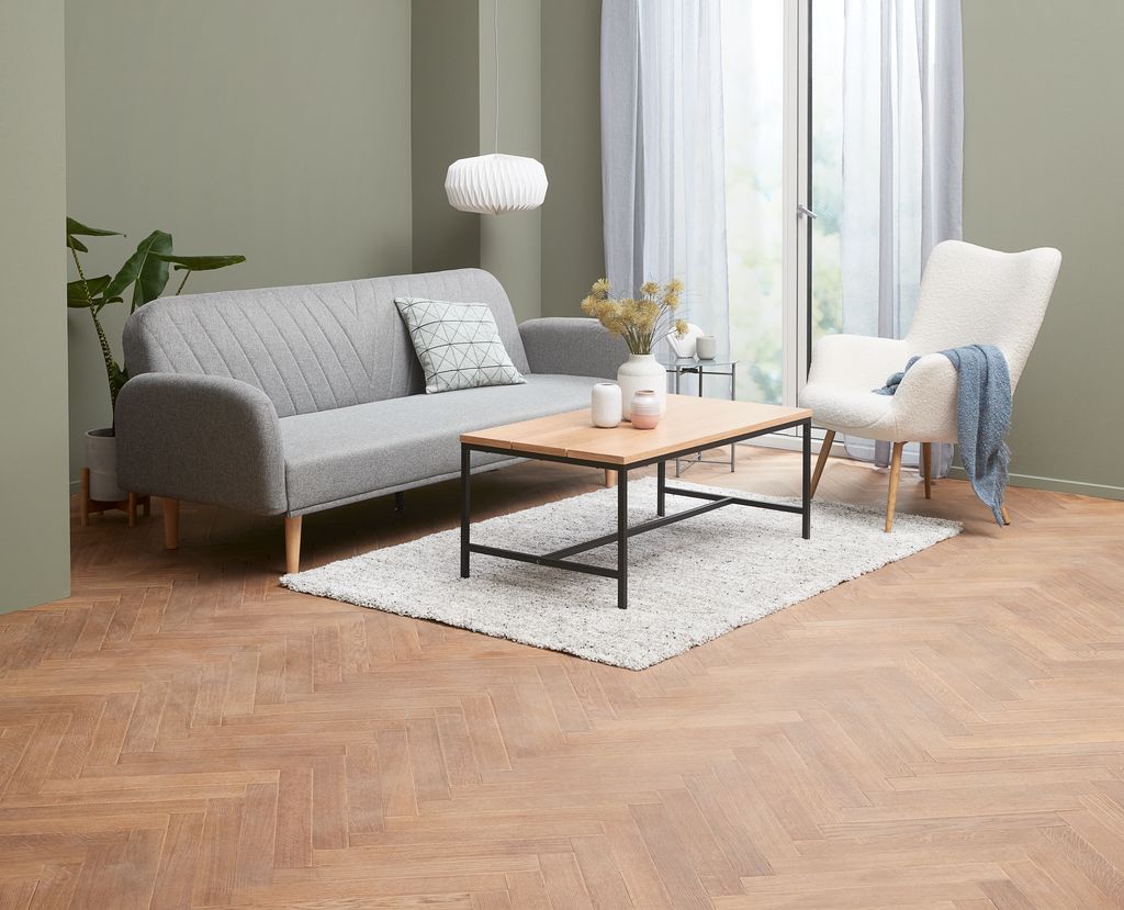 Fotel HUNDESTED naturalna biel tkanina/kolor dębu