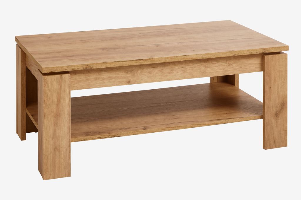 Stolik kawowy LINTRUP 60x110 1 półka naturalny kolor dębu