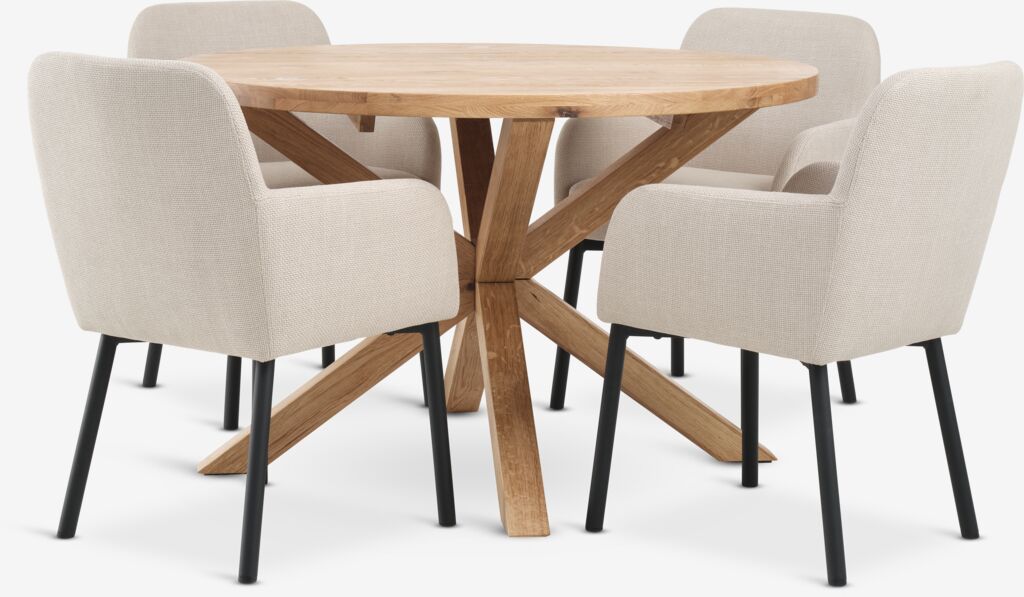 GRIBSKOV 120 Tisch Eiche Natur 4 SOTTRUP St hle Beige JYSK
